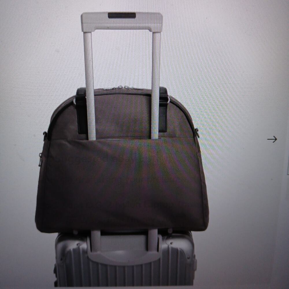 Lo & Sons OMG Nylon Bag Womens Gray Silver Azure Laptop Travel Tote OG 2 Work - Picture 8 of 15